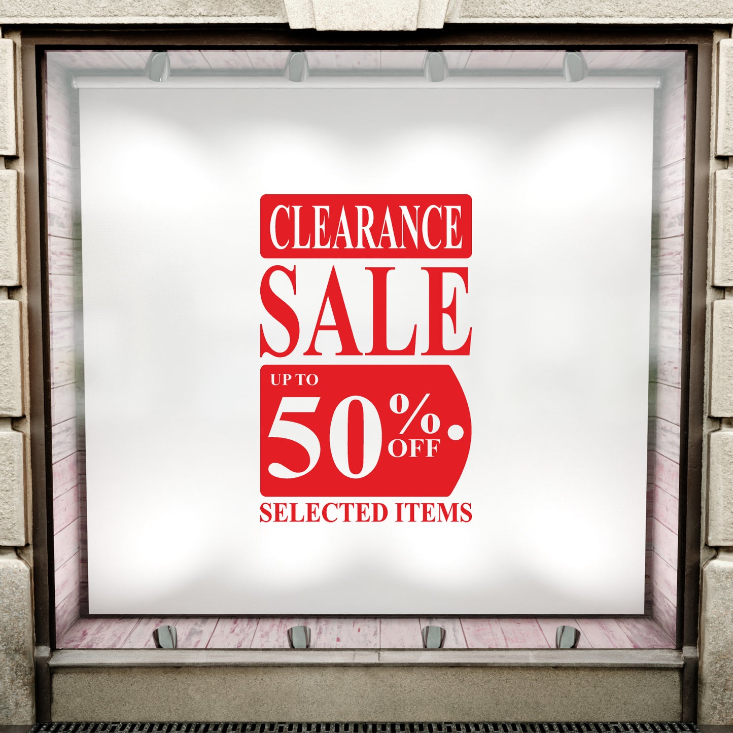 Clearance Sale Up To XX% Off Selected Items Sticker - Roman Style