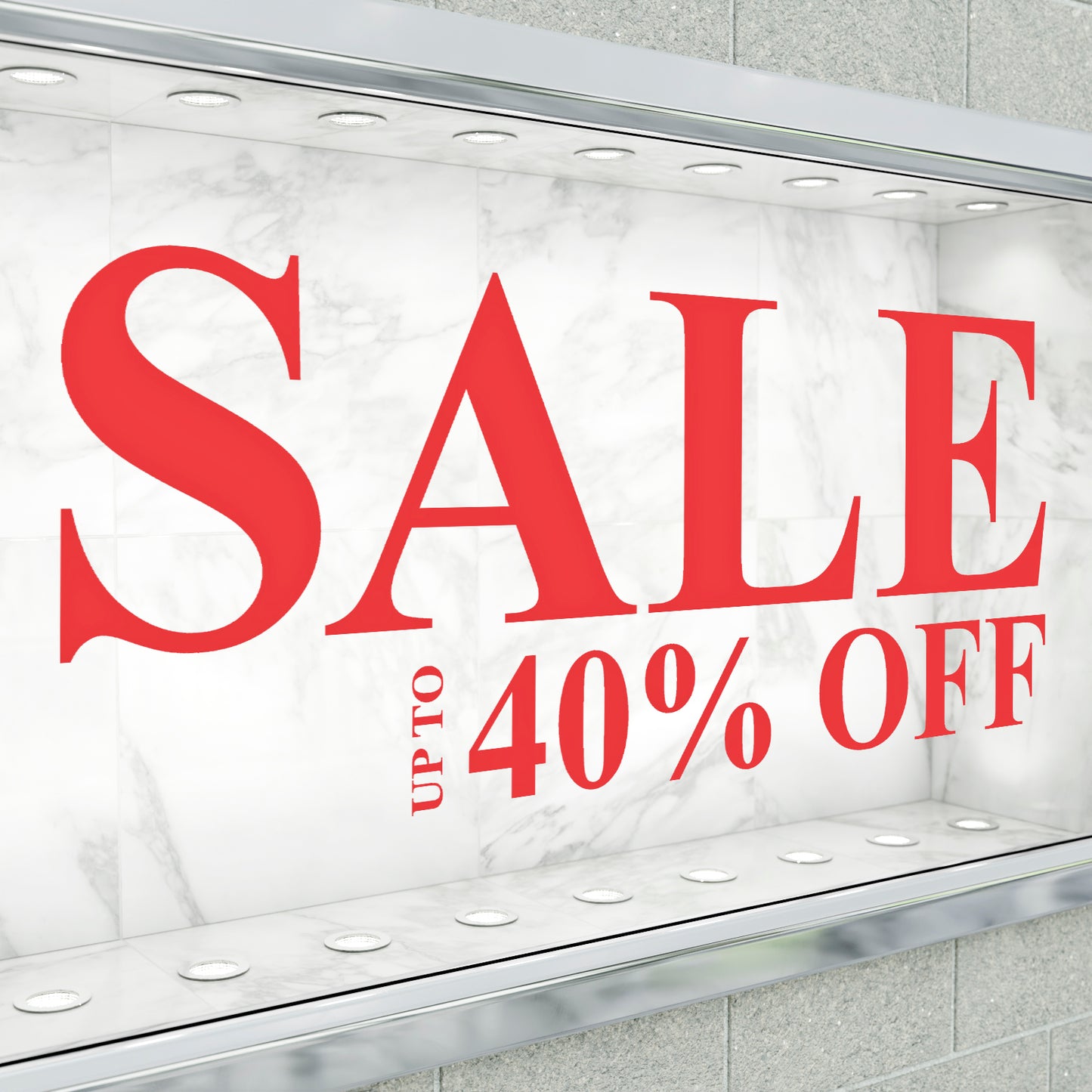 Sale Up To XX% Off Sticker - Roman Style