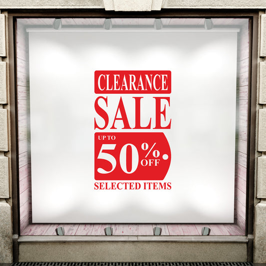 Clearance Sale Up To XX% Off Selected Items Sticker - Roman Style