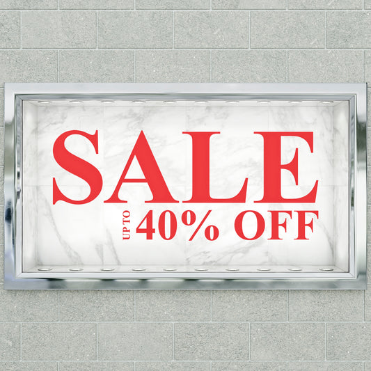 Sale Up To XX% Off Sticker - Roman Style