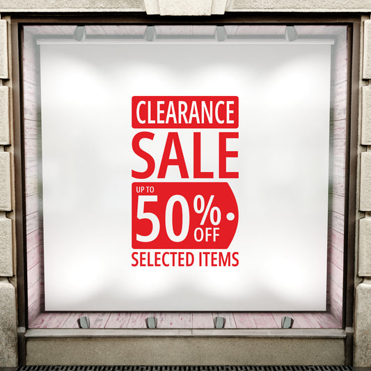 Clearance Sale Up To XX% Off Selected Items Sticker - Modern Style